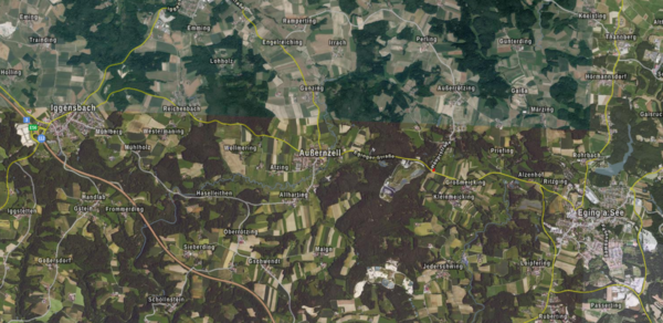 Lagedarstellung: © Bayerische Vermessungsverwaltung 2024 - Grundstück in 94532 Außernzell mit 915m² kaufen
