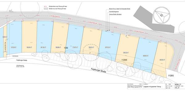 Lageplan mit Doppelhaushälften - Grundstück in 85221 Dachau mit 2068m² kaufen