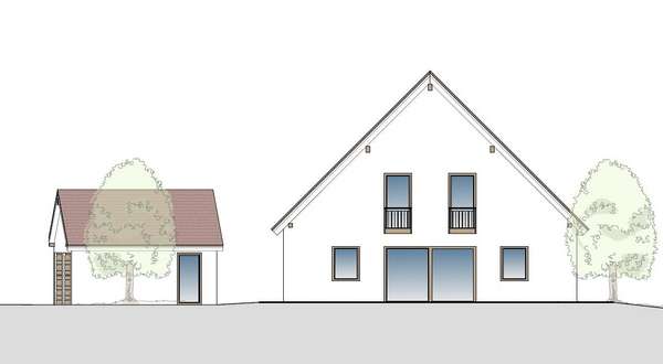 Südansicht des Architektenplans - Einfamilienhaus in 84130 Dingolfing mit 225m² kaufen