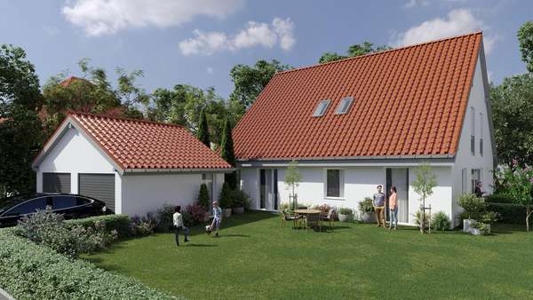 Visualisierung mit Garage(zusätzlich erwerbbar) - Einfamilienhaus in 84130 Dingolfing mit 225m² kaufen