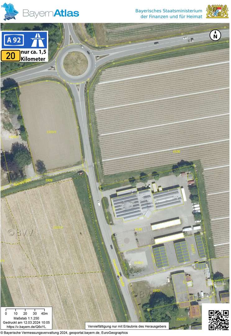 Lageplan mit Kreisverkehr