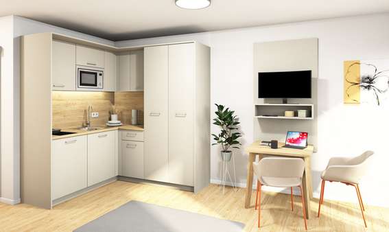 weitere Ansicht Apartment Visualisierung weitere Ansicht Apartment Visualisierung - Erdgeschosswohnung in 80939 München mit 22m² kaufen