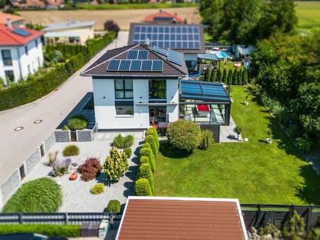 Außenansicht Drohne - Einfamilienhaus in 84174 Eching mit 135m² kaufen