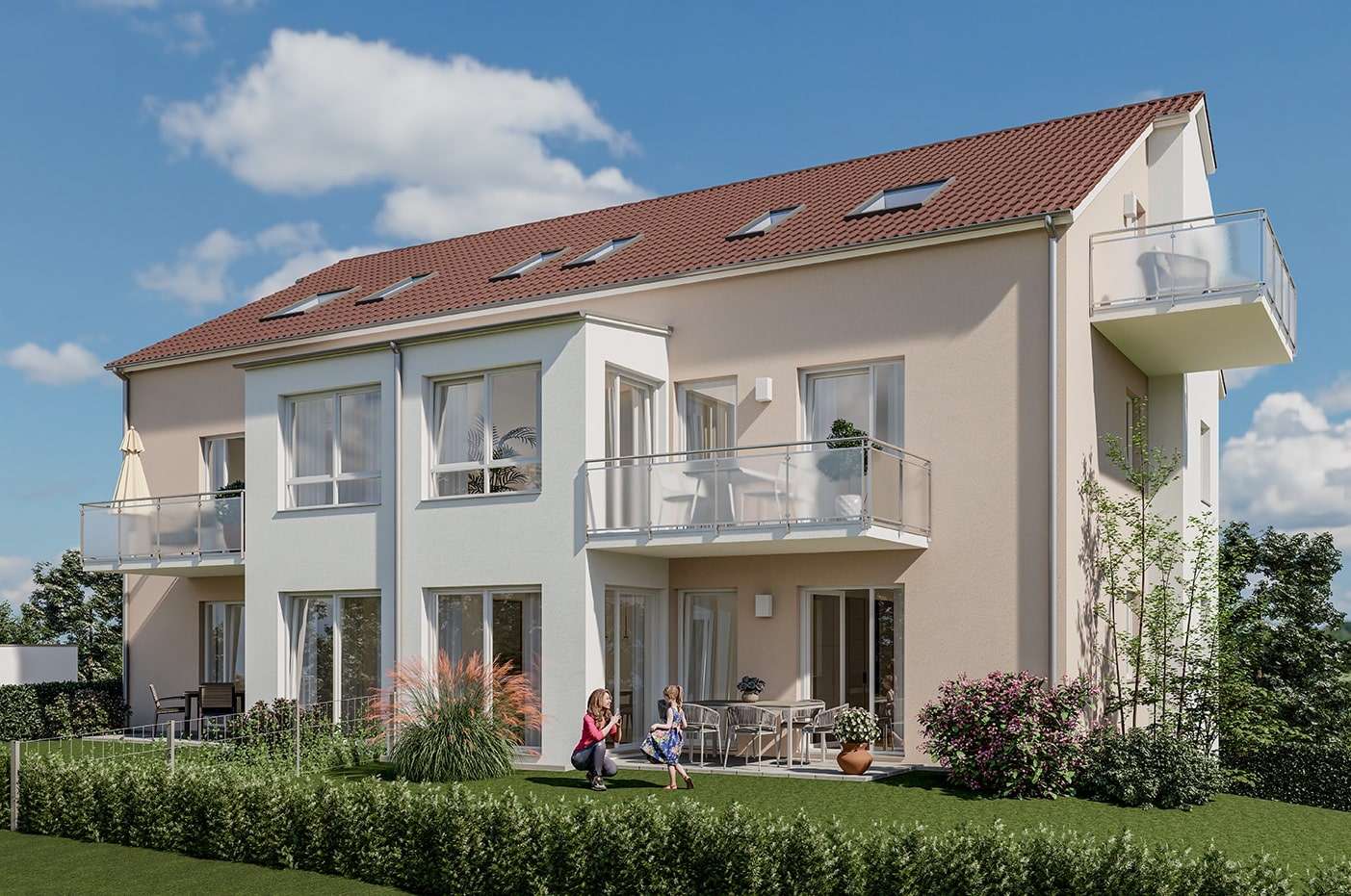 Außenansicht visualisiert - Souterrain-Wohnung in 93053 Regensburg mit 41m² kaufen