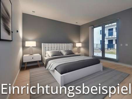 Schlafzimmer mit Einrichtungsbeispiel Schlafzimmer mit Einrichtungsbeispiel - Erdgeschosswohnung in 93342 Saal mit 65m² kaufen