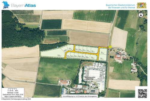 Lageplan mit Bebauungsplan - Grundstück in 84048 Mainburg mit 2080m² kaufen