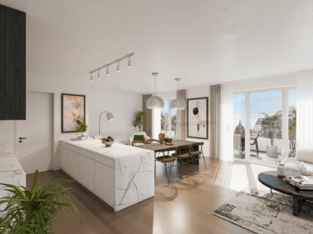 Visualisierung Wohn-/Essbereich - Etagenwohnung in 92637 Weiden mit 118m² kaufen