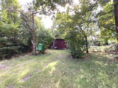 Grünfläche mit Gartenhaus - Grundstück in 92637 Weiden mit 977m² kaufen