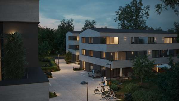 Objektansicht Abendstimmung - Erdgeschosswohnung in 92637 Weiden mit 75m² kaufen