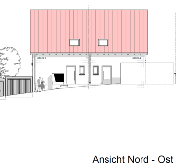 Ansicht Haus 3_4_ Nord-Ost - Doppelhaushälfte in 93152 Nittendorf mit 112m² kaufen