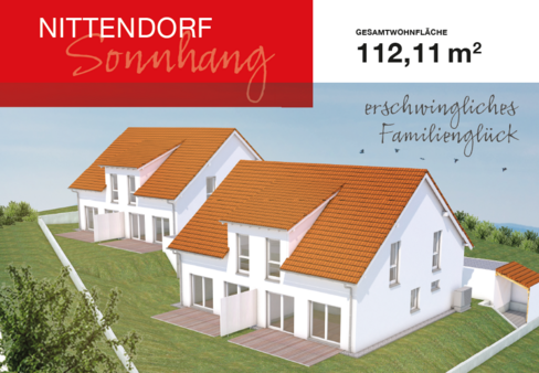 Visualisierung Gartenansicht - Doppelhaushälfte in 93152 Nittendorf mit 112m² kaufen