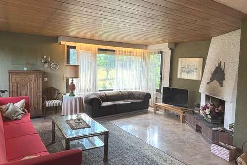 Wohnzimmer mit Kamin - Einfamilienhaus in 91217 Hersbruck mit 206m² kaufen