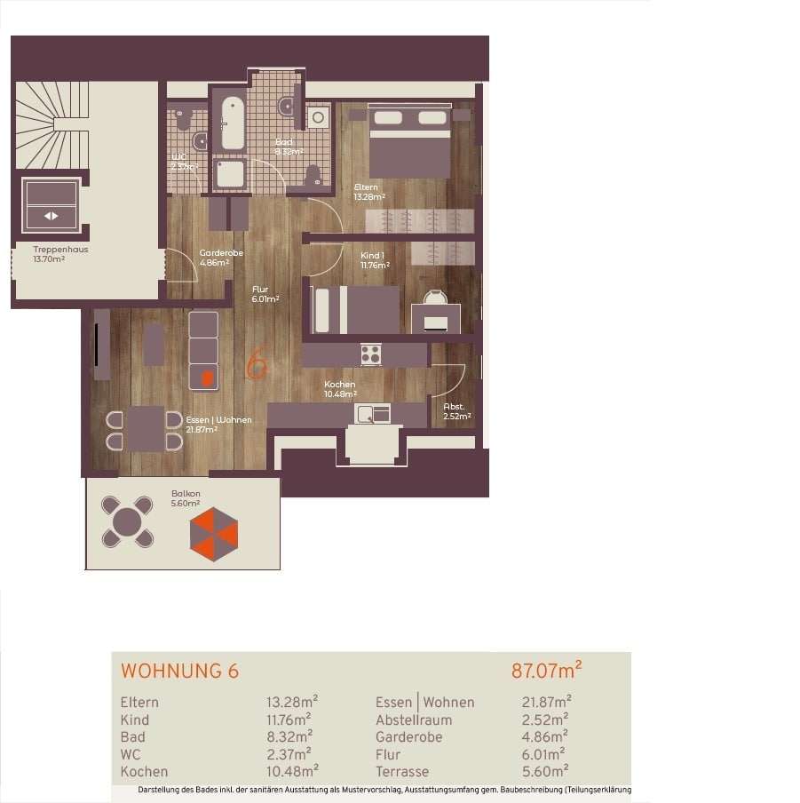 Grundriss - Dachgeschosswohnung in 92318 Neumarkt mit 87m² kaufen