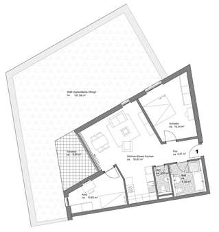 Grundriss als 3-Zi.-Variante Wohnung 1 - Erdgeschosswohnung in 90513 Zirndorf mit 75m² kaufen