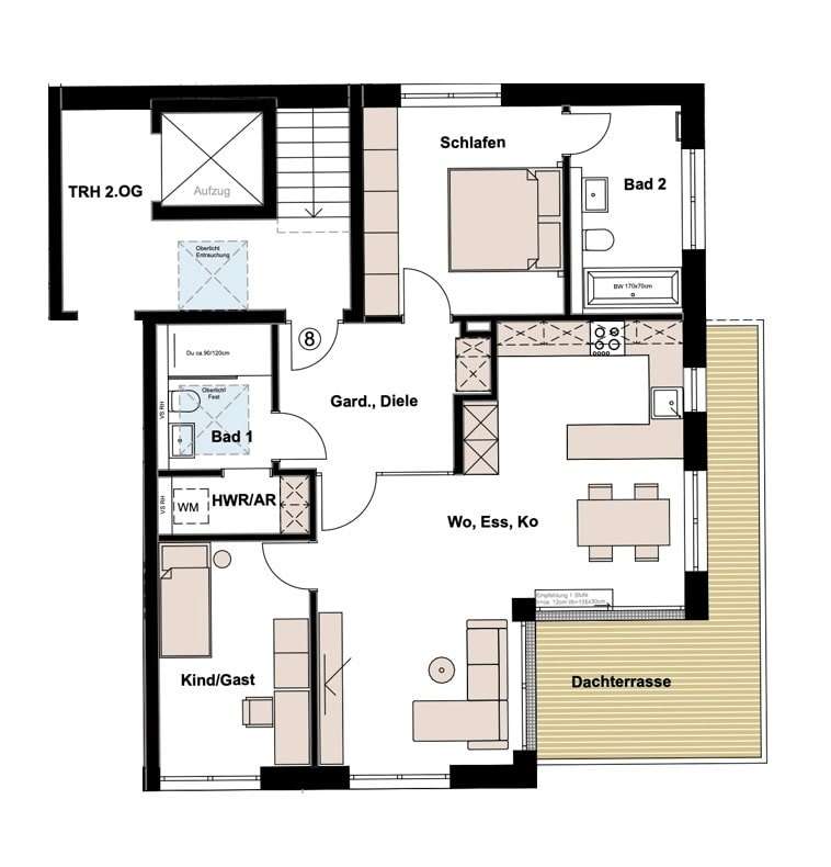 Grundriss - Penthouse-Wohnung in 90765 Fürth mit 85m² kaufen