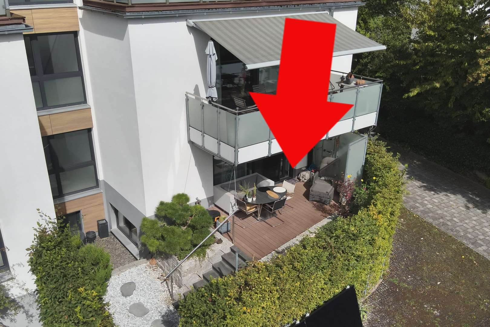 Ansicht Terrasse & Garten - Erdgeschosswohnung in 91301 Forchheim mit 140m² kaufen