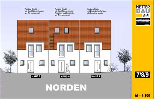 Ansicht Norden 7,8,9 Studio Ansicht Norden 7,8,9 Studio - Reihenmittelhaus in 91154 Roth mit 97m² kaufen