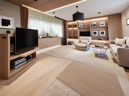 Wohnzimmer Homestaging - Doppelhaushälfte in 91126 Rednitzhembach mit 142m² kaufen