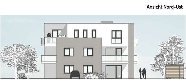 Ansicht Nord-Ost - Erdgeschosswohnung in 91166 Georgensgmünd mit 61m² kaufen