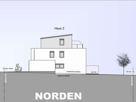 Ansicht Norden Haus 3 - Doppelhaushälfte in 91180 Heideck mit 142m² kaufen