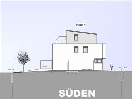 Ansicht Süden Haus 4 - Doppelhaushälfte in 91180 Heideck mit 142m² kaufen