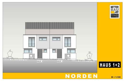 Ansicht Nord Haus 1+2 - Doppelhaushälfte in 91187 Röttenbach mit 131m² kaufen