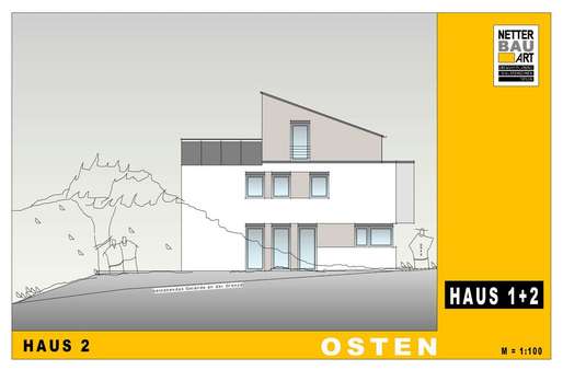 Ansicht Ost Haus 1+2 - Doppelhaushälfte in 91187 Röttenbach mit 131m² kaufen