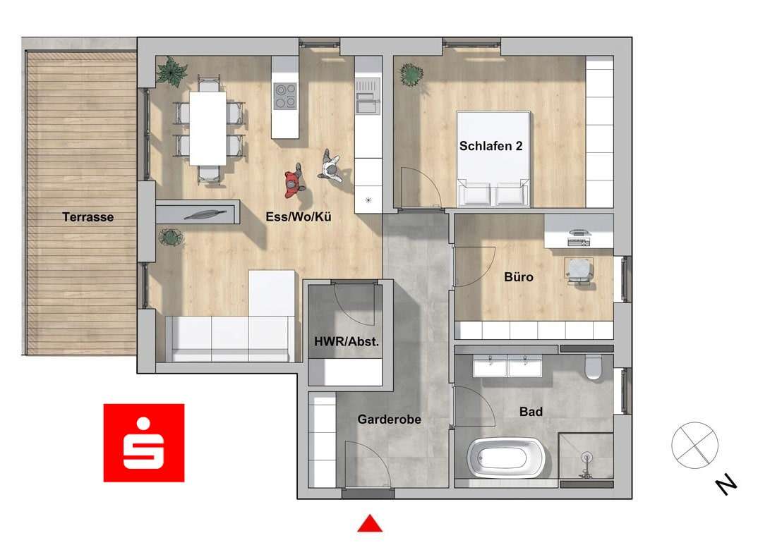 Grundriss Wohnung 1.1 - Etagenwohnung in 91126 Schwabach mit 86m² kaufen