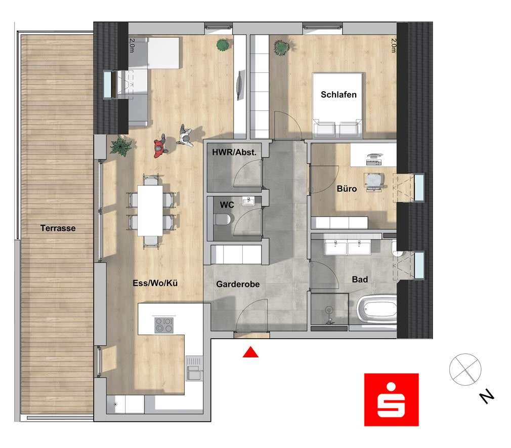 Grundriss Wohnung 2.1 - Dachgeschosswohnung in 91126 Schwabach mit 104m² kaufen