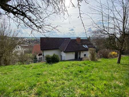 Nordansicht und Obstgarten hinter dem Wohnhaus - Einfamilienhaus in 91555 Feuchtwangen mit 167m² kaufen