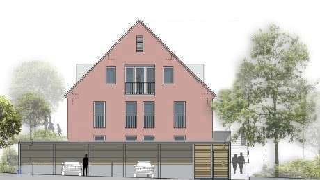 Hausansicht von Süden - Dachgeschosswohnung in 91567 Herrieden mit 59m² kaufen