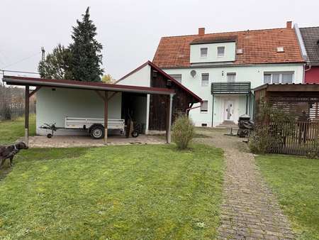 Blick vom Garten Blick vom Garten - Zweifamilienhaus in 91732 Merkendorf mit 240m² kaufen