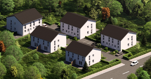 Vogelperspektive - Doppelhaushälfte in 96129 Strullendorf mit 110m² kaufen