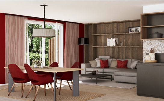 Illustration Wohnbereich - Doppelhaushälfte in 96129 Strullendorf mit 110m² kaufen