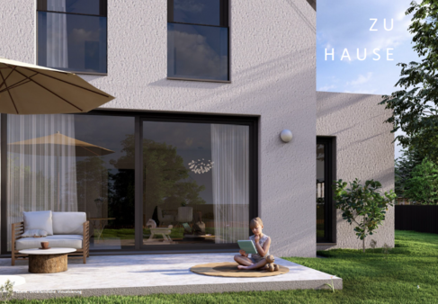 Blick vom Garten Richtung Terrasse und Wohnbereich - Reiheneckhaus in 96052 Bamberg mit 148m² kaufen