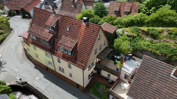 Außen Luftbild - Doppelhaushälfte in 95339 Wirsberg mit 164m² kaufen