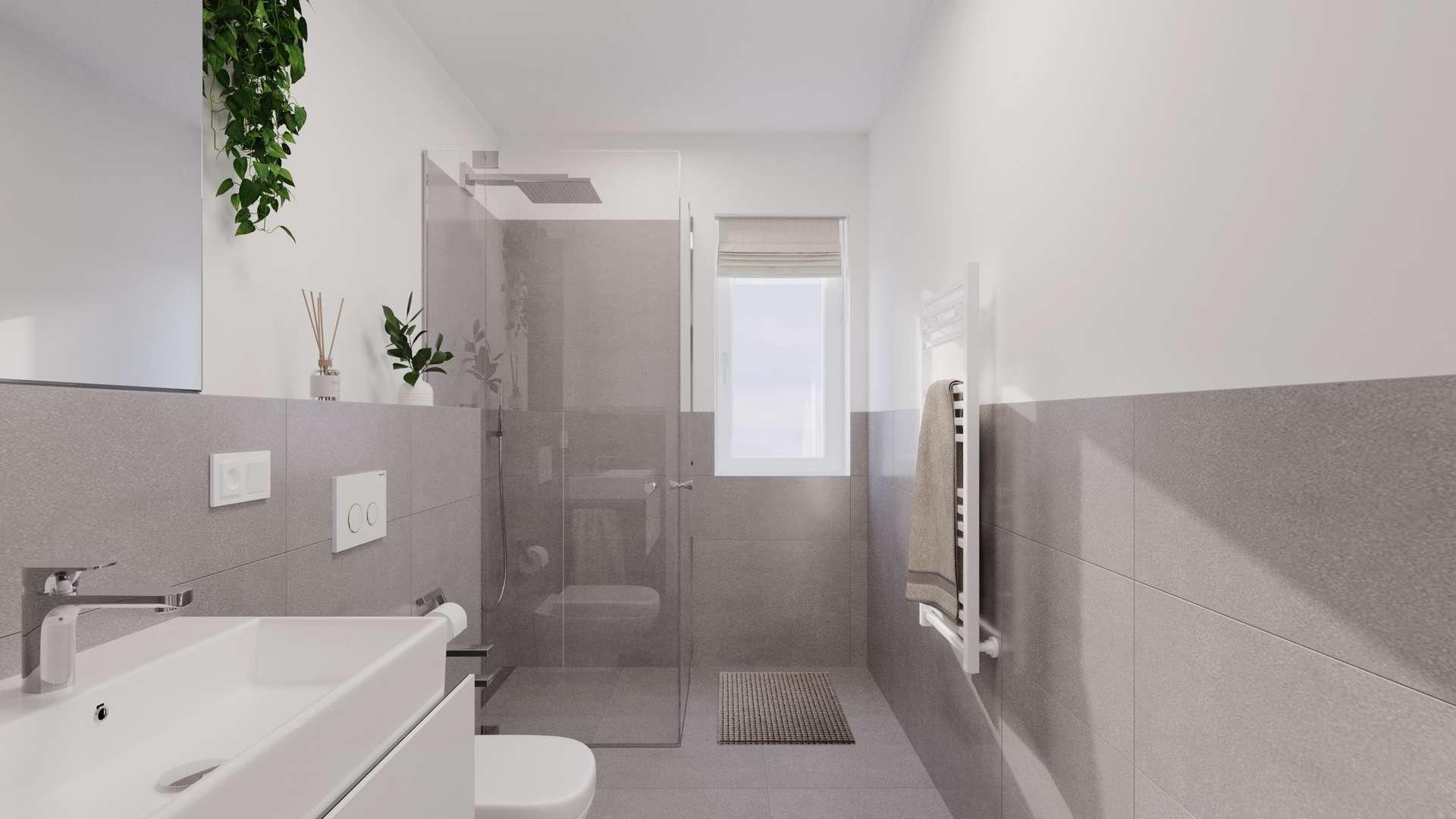 Visualisierung Bad - Erdgeschosswohnung in 97464 Niederwerrn mit 74m² kaufen