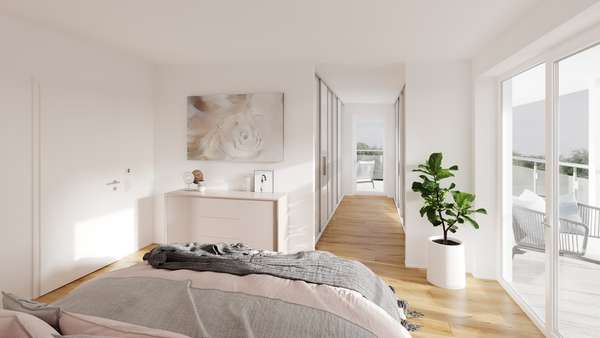 Visualisierung Schlafzimmer - Penthouse-Wohnung in 97464 Niederwerrn mit 193m² kaufen