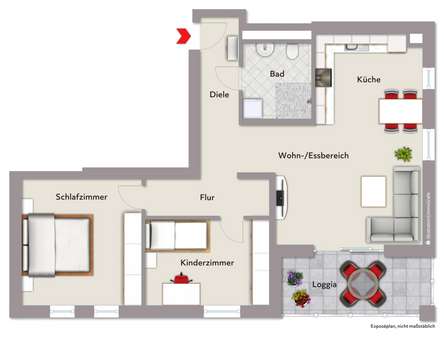 Grundriss W17 - Etagenwohnung in 97424 Schweinfurt mit 80m² kaufen