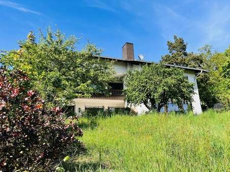 von viel Grün umgeben - die Gartenansicht - Einfamilienhaus in 97500 Ebelsbach mit 225m² kaufen