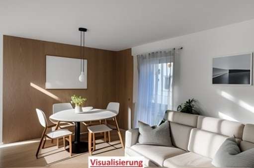 Wohn- Esszimmer visualisiert - Erdgeschosswohnung in 97493 Bergrheinfeld mit 65m² kaufen