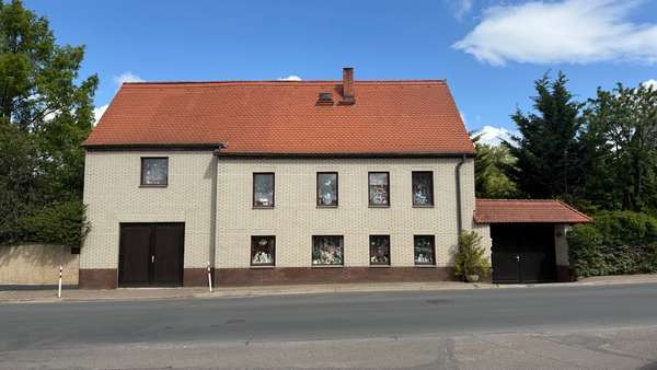 Frontalansicht von der Straße - Zweifamilienhaus in 06193 Petersberg mit 246m² kaufen