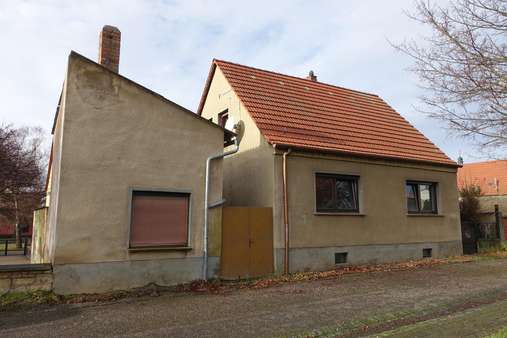 Wohnhaus und Nebengelass - Straßenansicht - Einfamilienhaus in 06268 Nemsdorf-Göhrendorf mit 120m² kaufen