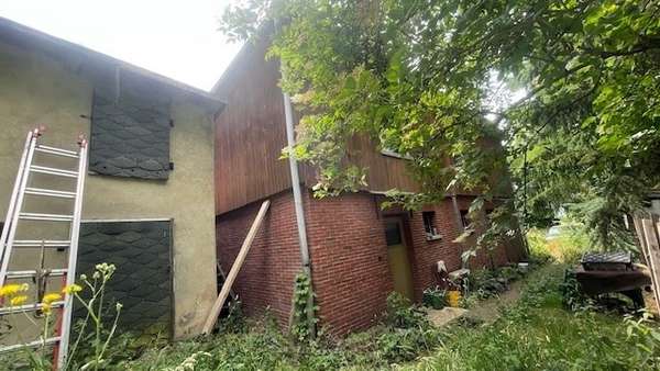 Seitenansicht mit Teil vom Nebengebäude - Einfamilienhaus in 06526 Sangerhausen mit 130m² kaufen