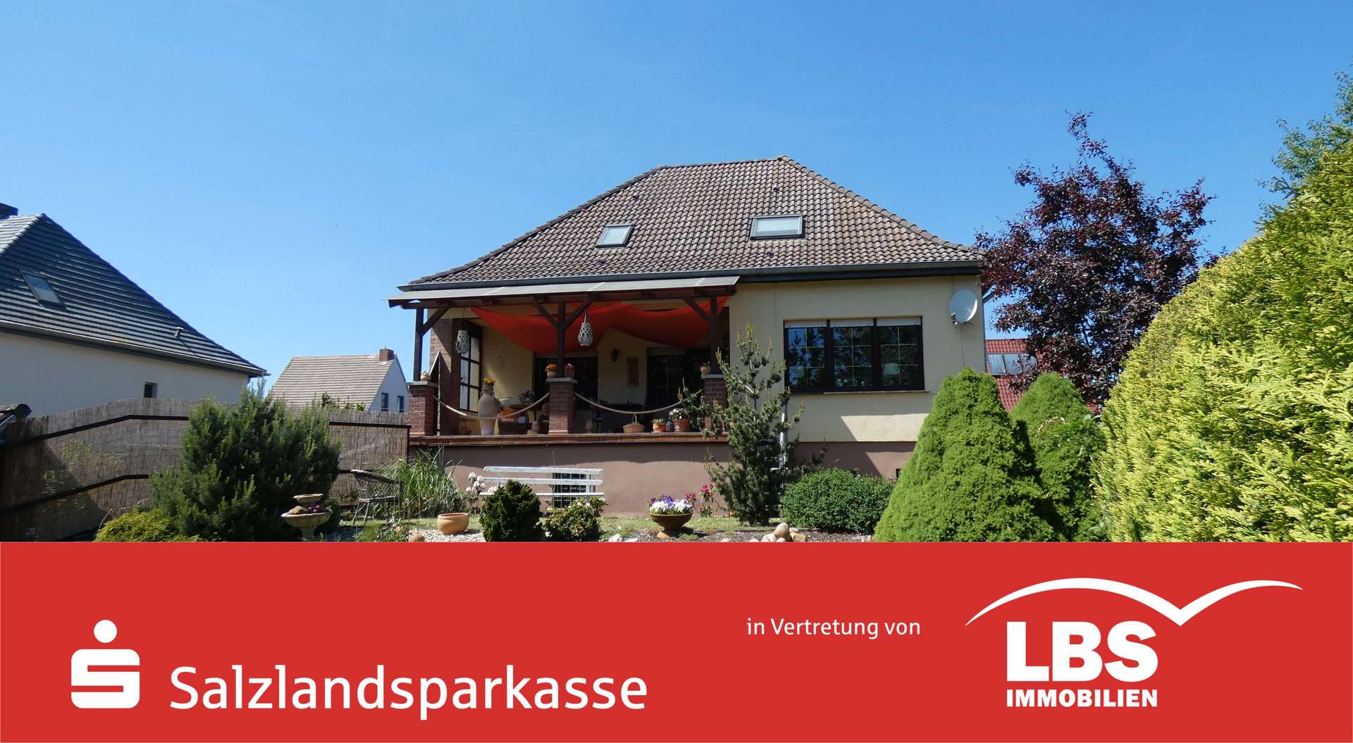 Blick zum Haus - Bungalow in 39249 Barby mit 130m² kaufen