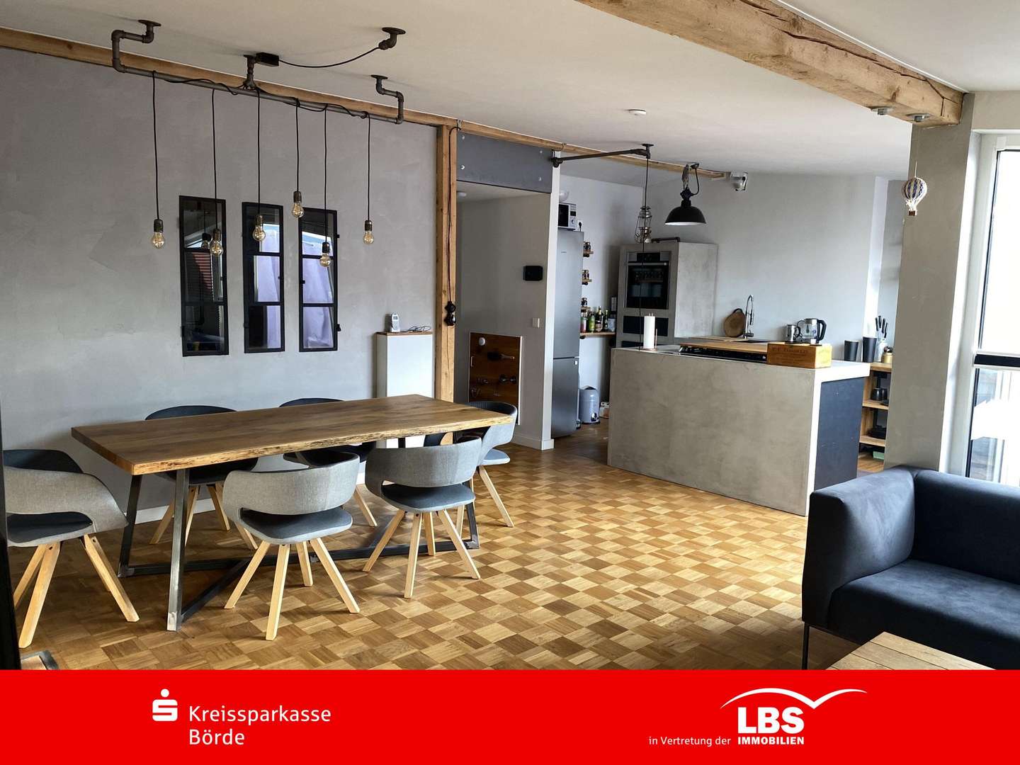 Wohnbereich / Küchenbereich - Dachgeschosswohnung in 39108 Magdeburg mit 79m² kaufen