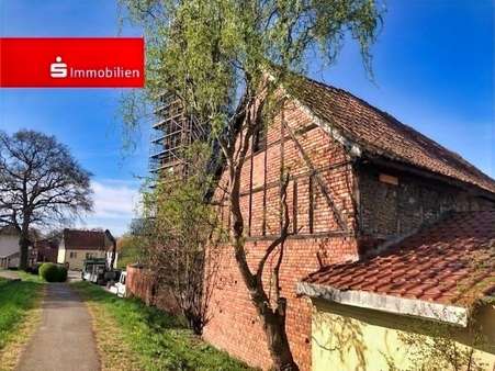 Rückwärtige Grundstücksansicht Rückwärtige Grundstücksansicht - Bauernhaus in 99189 Ringleben mit 60m² kaufen