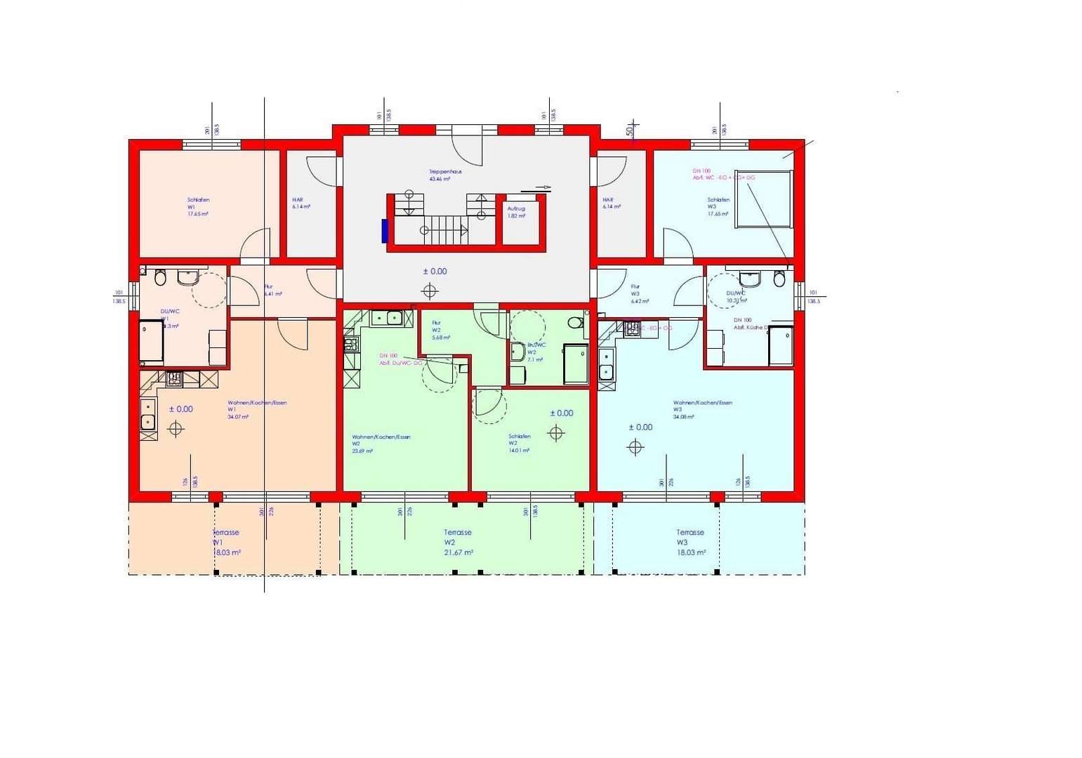 Grundriss Erdgeschoß - Etagenwohnung in 37281 Wanfried mit 60m² kaufen