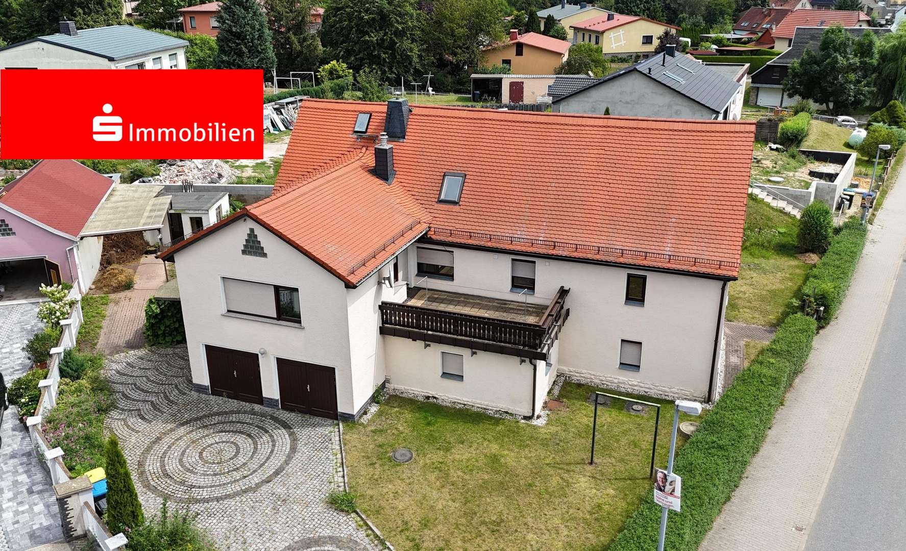 Luftaufnahme - Zweifamilienhaus in 07554 Pölzig mit 243m² kaufen