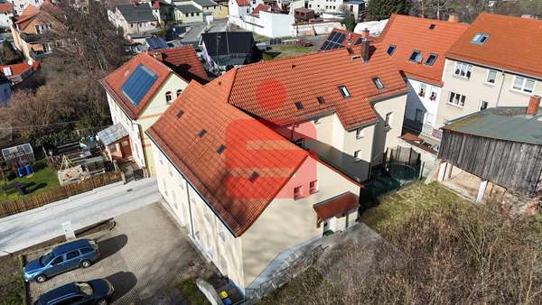 Luftaufnahme Süden - Mehrfamilienhaus in 07589 Münchenbernsdorf mit 256m² kaufen